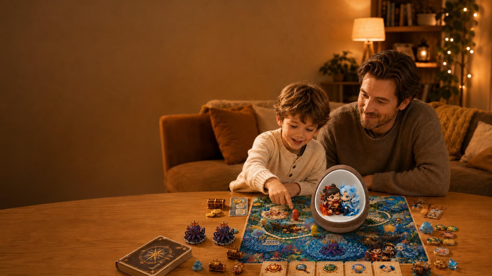 Family playing modonut at the table